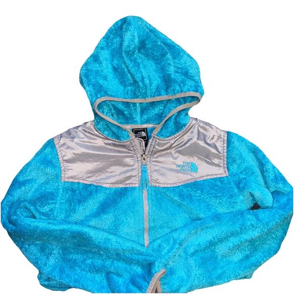 THE NORTH FACE Girls OSO Zip Hooded Turquoise Jacket Sweater-14/16 Youth - Picture 6 of 10